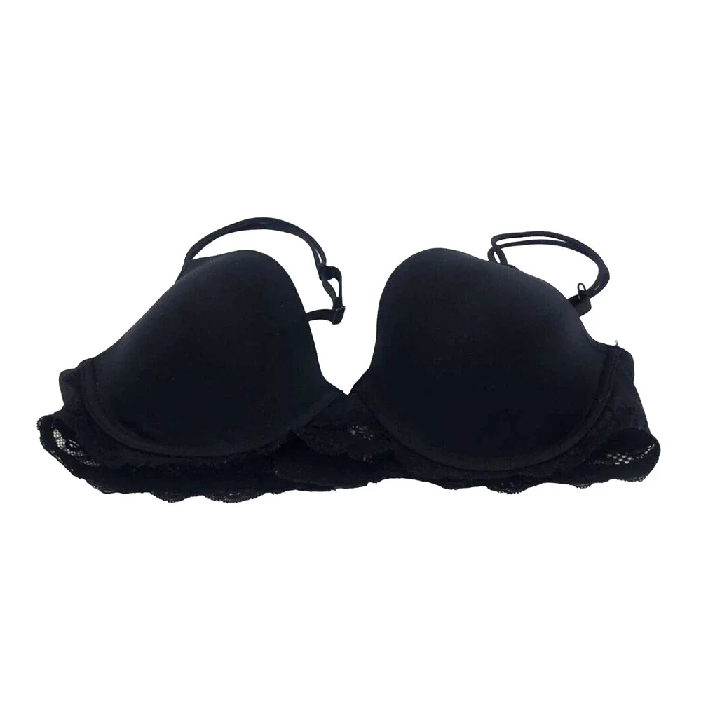 Jessica Simpson Black Adjustable‎ Comfort Straps Underwire T-Shirt Bra Size 36C
